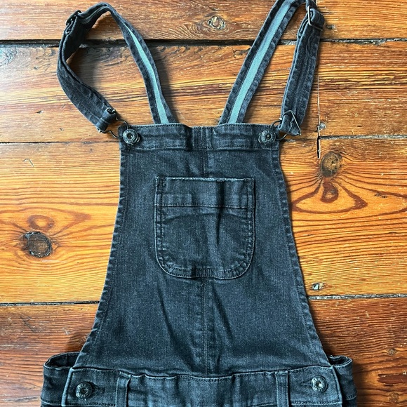 Washed Black Denim Overalls - Picture 3 of 6